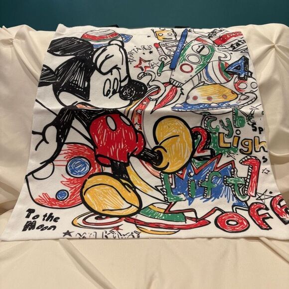 Disney’s Mickey Mouse Sketch Art Reusable Shopping Bag Tote NWT - Picture 1 of 4